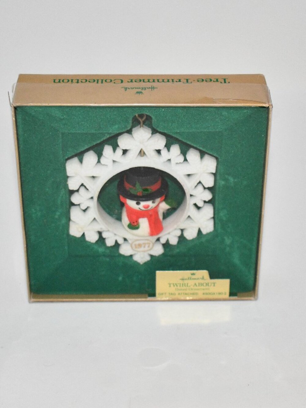 Vintage 1977 Hallmark Twirl-About Snowman Snowflake Ornament 4500X190-2 In BOX